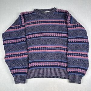 Vintage Crossings Sweater Mens Size Large Colorful Geometric